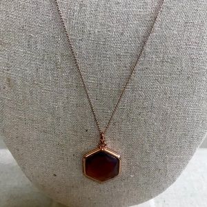 Stella & Dot rose gold gem locket.